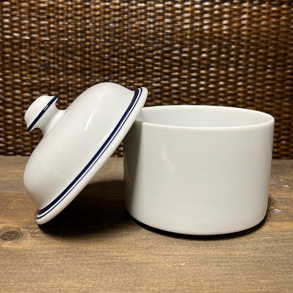 Dansk Bistro Christianshavn Blue - Vintage Cream & Sugar Jar Lid Set NWOT - Picture 15 of 16